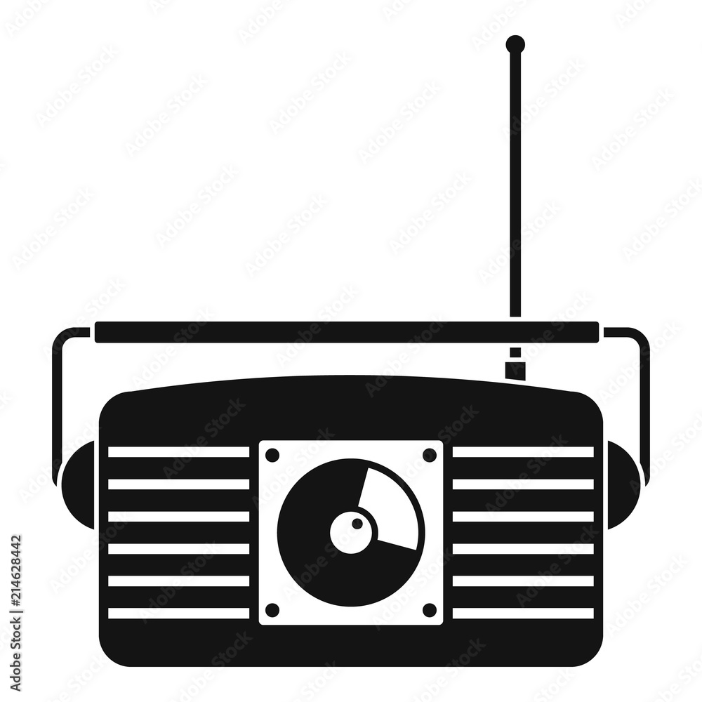 Poster radio receiver icon. simple illustration of radio receiver vector icon for web design isolated on wh