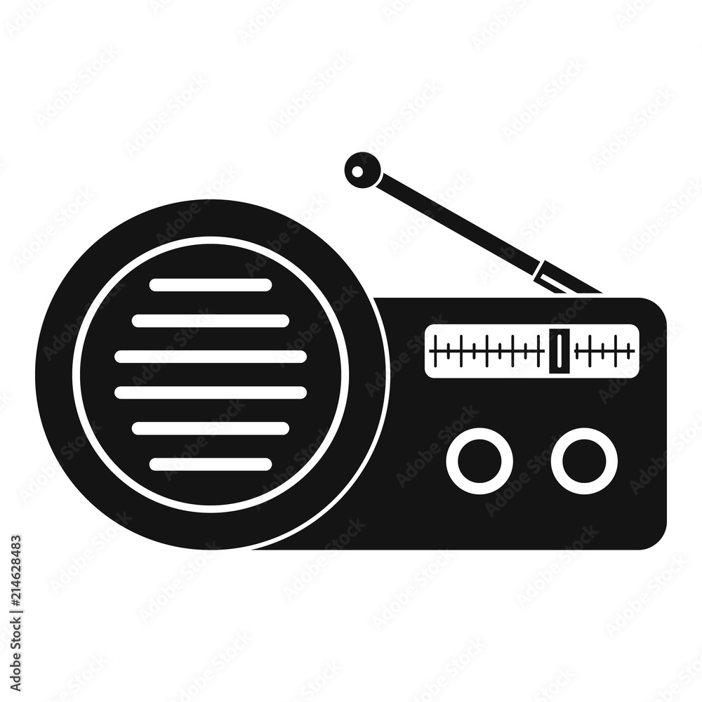 Aufkleber speaker radio icon. simple illustration of speaker radio vector icon for web design isolated on whit
