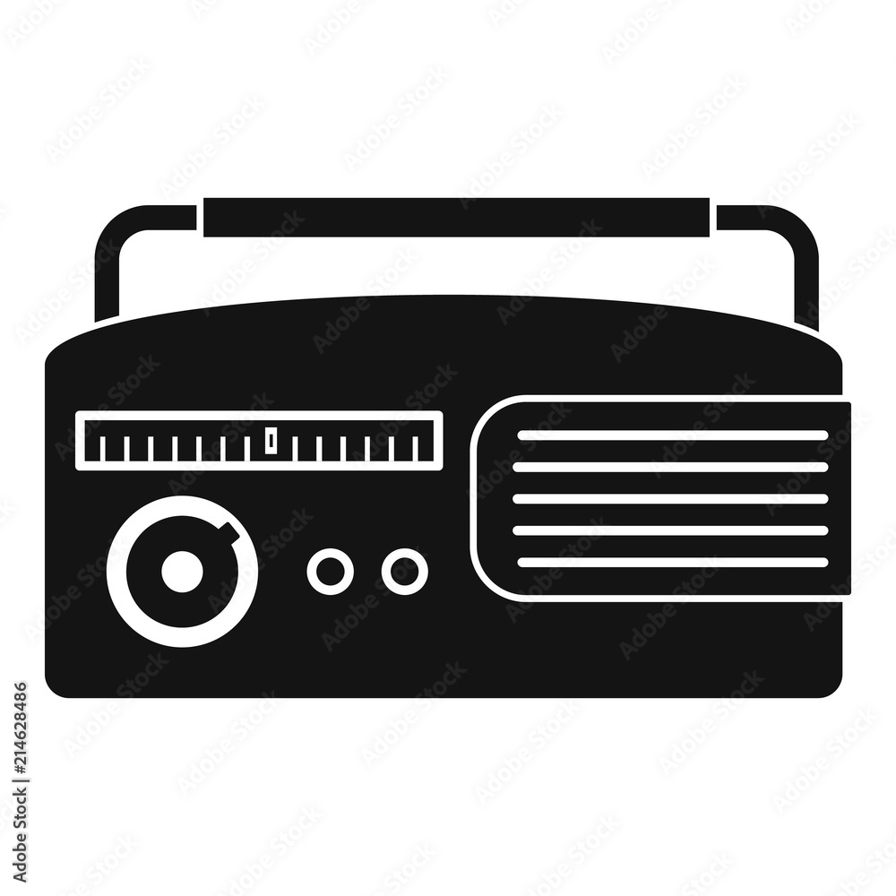 Poster retro radio icon. simple illustration of retro radio vector icon for web design isolated on white ba