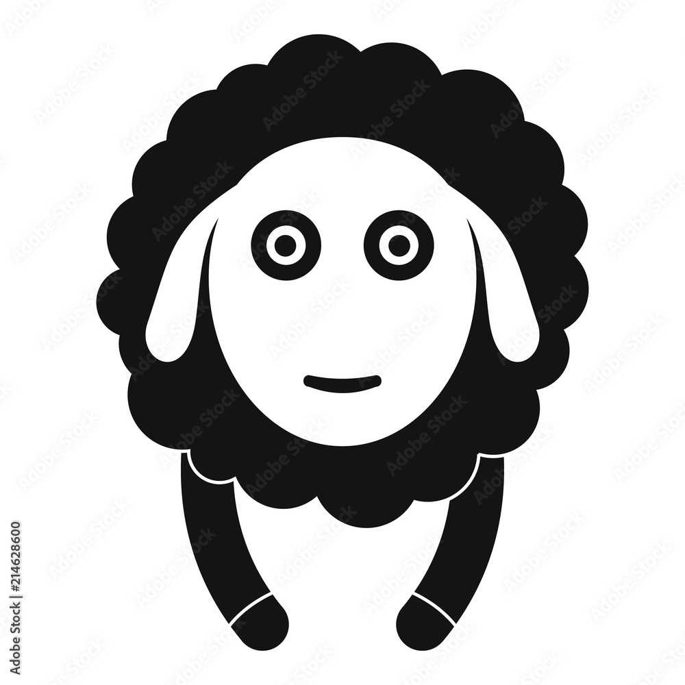 Poster front face sheep icon. simple illustration of front face sheep vector icon for web design isolated o