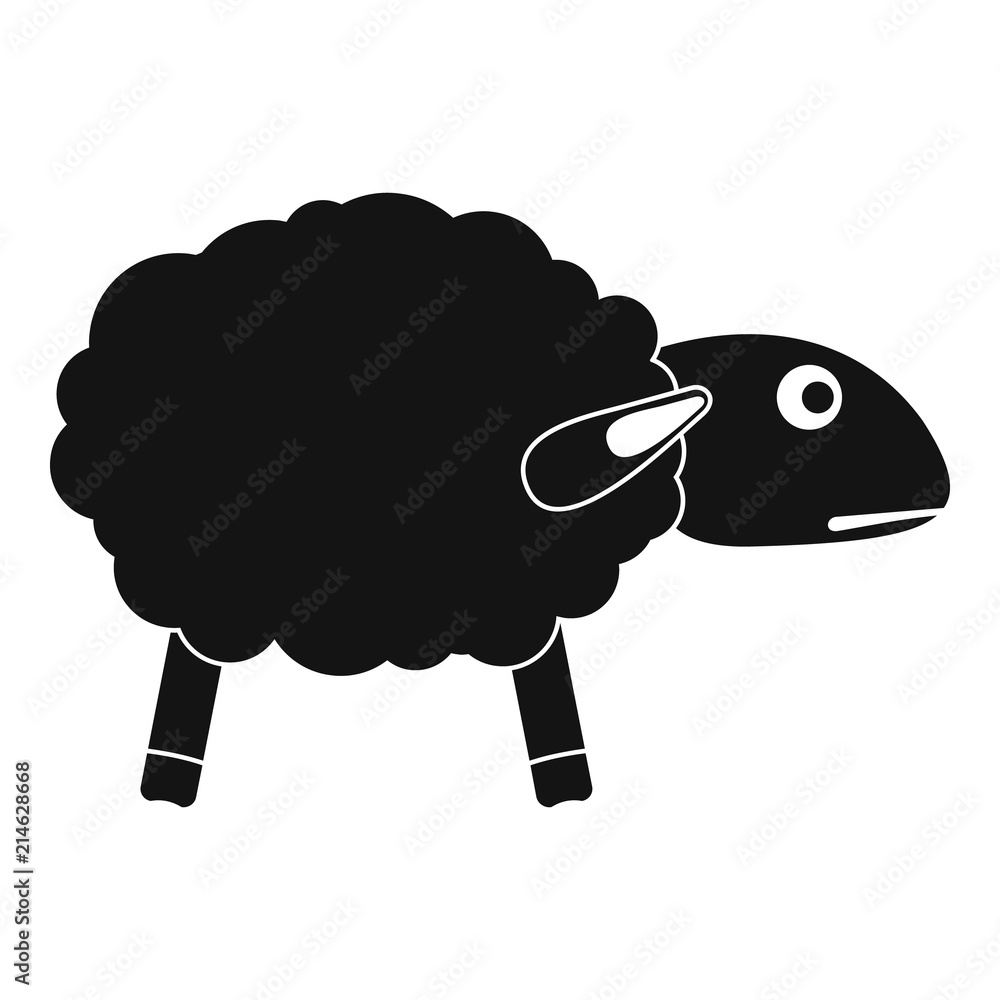 Aufkleber scared sheep icon. simple illustration of scared sheep vector icon for web design isolated on white 