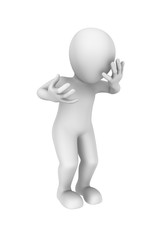 3d man has forgotten something. 3d illustration.