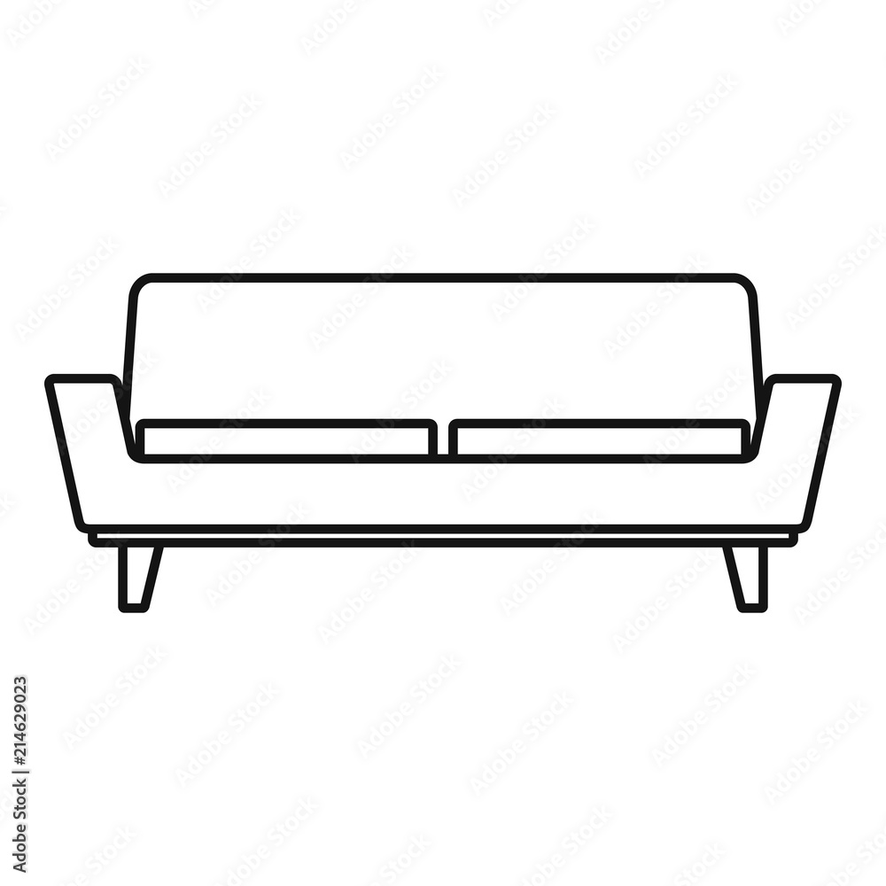 Poster soft sofa icon. outline illustration of soft sofa vector icon for web design isolated on white backg