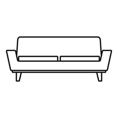 Soft sofa icon. Outline illustration of soft sofa vector icon for web design isolated on white background