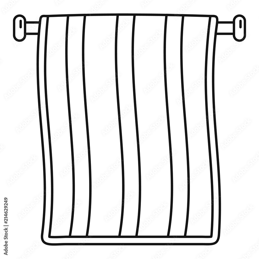 Poster stripped towel icon. outline illustration of stripped towel vector icon for web design isolated on w