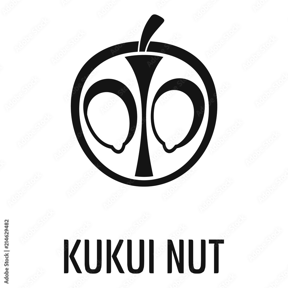 Poster kukui nut icon. simple illustration of kukui nut vector icon for web design isolated on white backgr