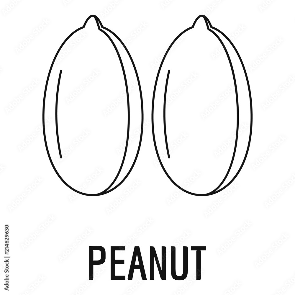 Poster peanut icon. outline illustration of peanut vector icon for web design isolated on white background