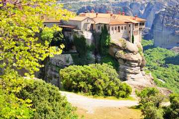 Fototapeta na wymiar Meteora monastery and mountains, Greece