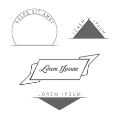 Blank Badges of Different Shapes. Vintage Emblems Templates. Vector Design Elements Set for You Design