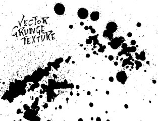 Handdrawn grunge texture. Abstract ink drops background. Black and white grunge illustration. Vector watercolor artwork pattern.