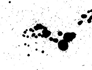 Handdrawn grunge texture. Abstract ink drops background. Black and white grunge illustration. Vector watercolor artwork pattern.
