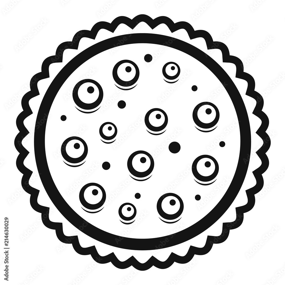 Poster cherry on cake icon. simple illustration of cherry on cake vector icon for web design isolated on wh