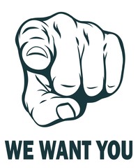 We want you. Vector - obrazy, fototapety, plakaty
