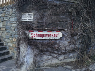 Altes Schild Schapsverkauf