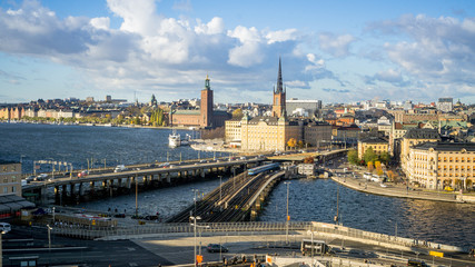 Fototapeta na wymiar Cityscapes of Stockholm, Sweden with view of Gamla Stan