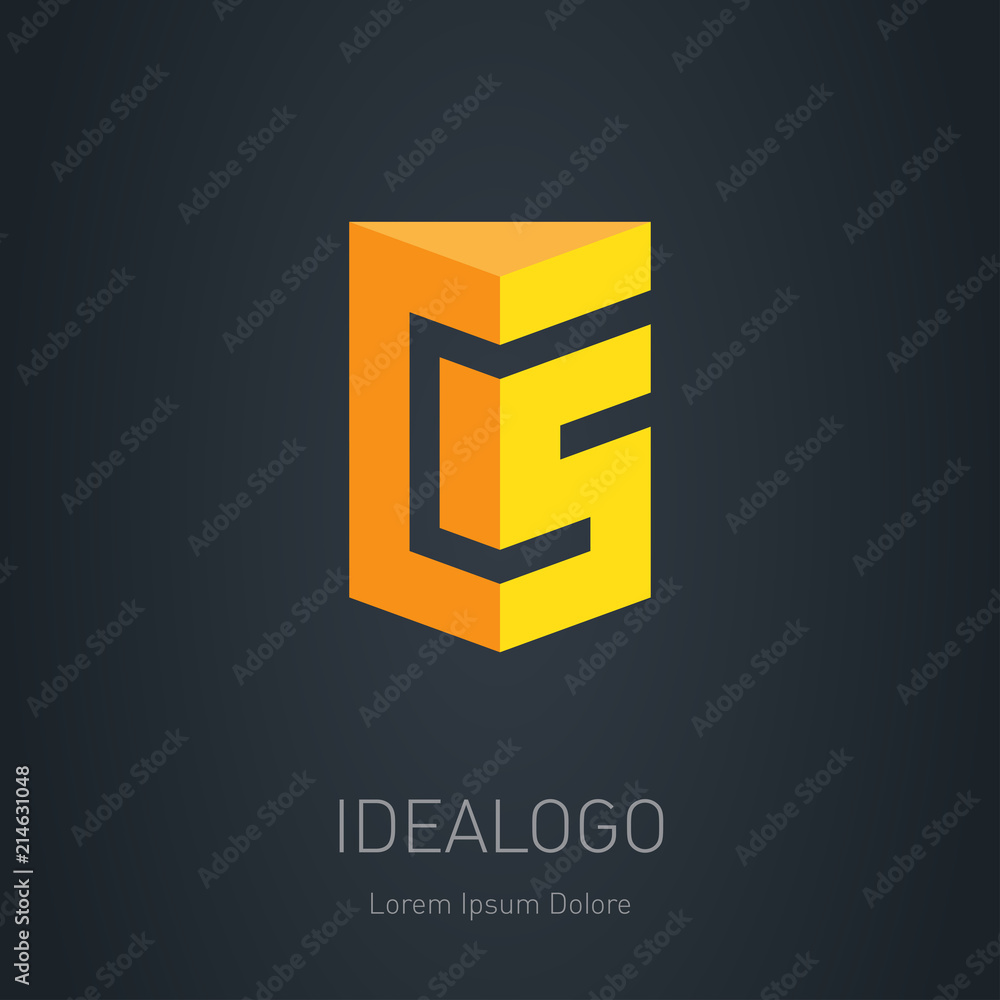 Poster C and S initial logo. C and 5 initial monogram logotype. CS - Vector design element or 3d icon.