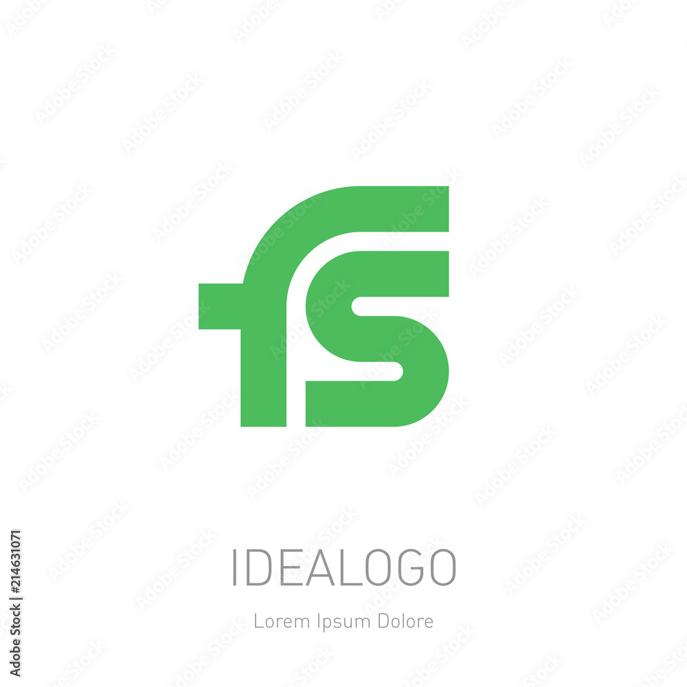 Poster F and S initial monogram logotype. FS initial logo. Vector design element or icon.
