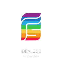 F and S initial logo. FS initial monogram colorful logotype. F5 - Vector full color design element or icon.