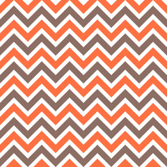 Vector seamless pattern with brown and orange zigzag
