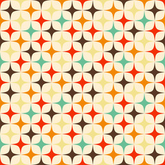 Geometric seamless vector pattern with colorful stars