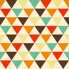 Behang Driehoeken Platte vintage naadloze vector geometrische kleurrijke patroon