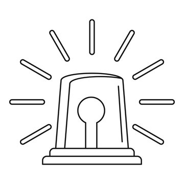Alarm siren icon. Outline illustration of alarm siren vector icon for web design isolated on white background