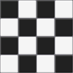 Black and White Tiles Seamless Texture. Abstract Vector Background
