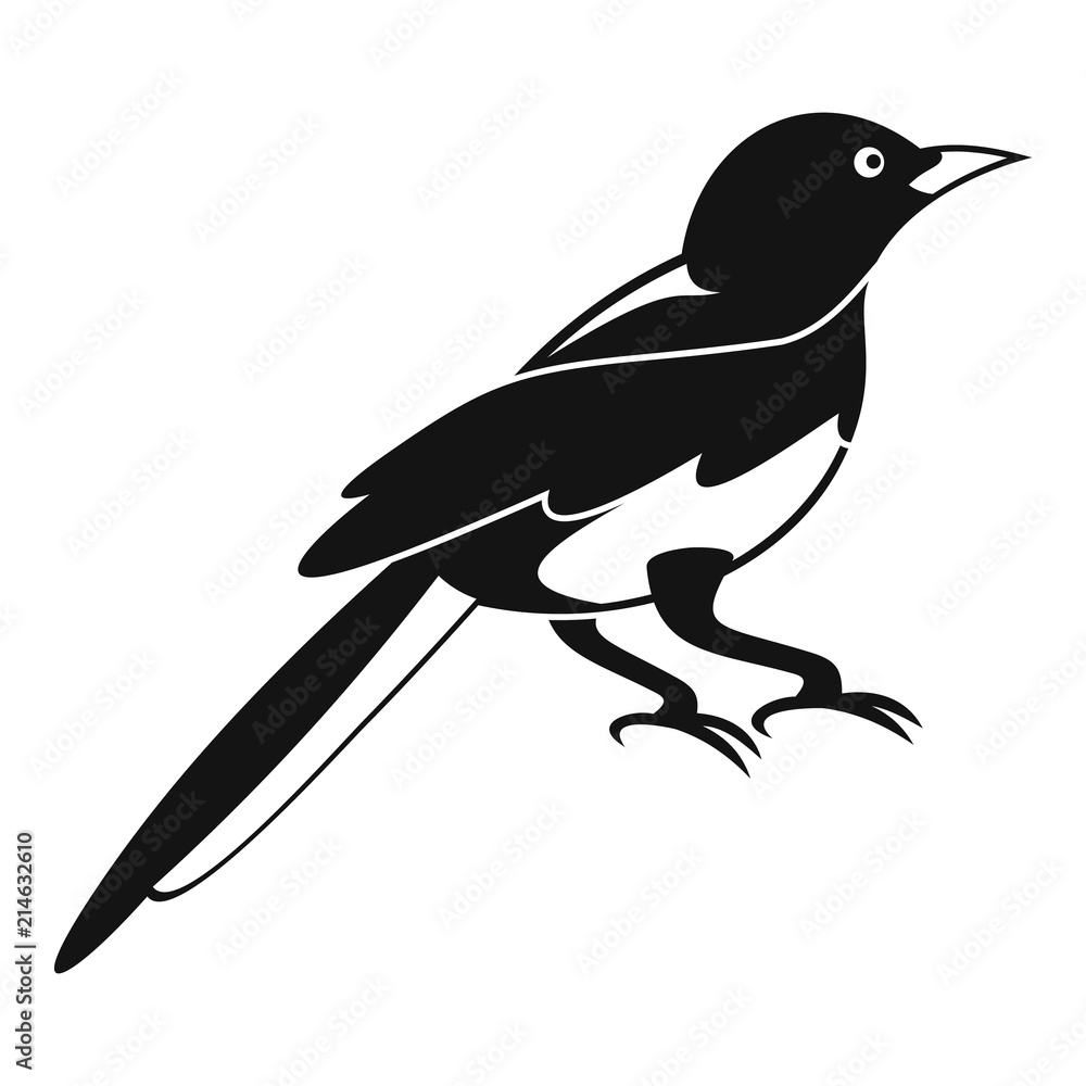 Poster small magpie icon. simple illustration of small magpie vector icon for web design isolated on white 