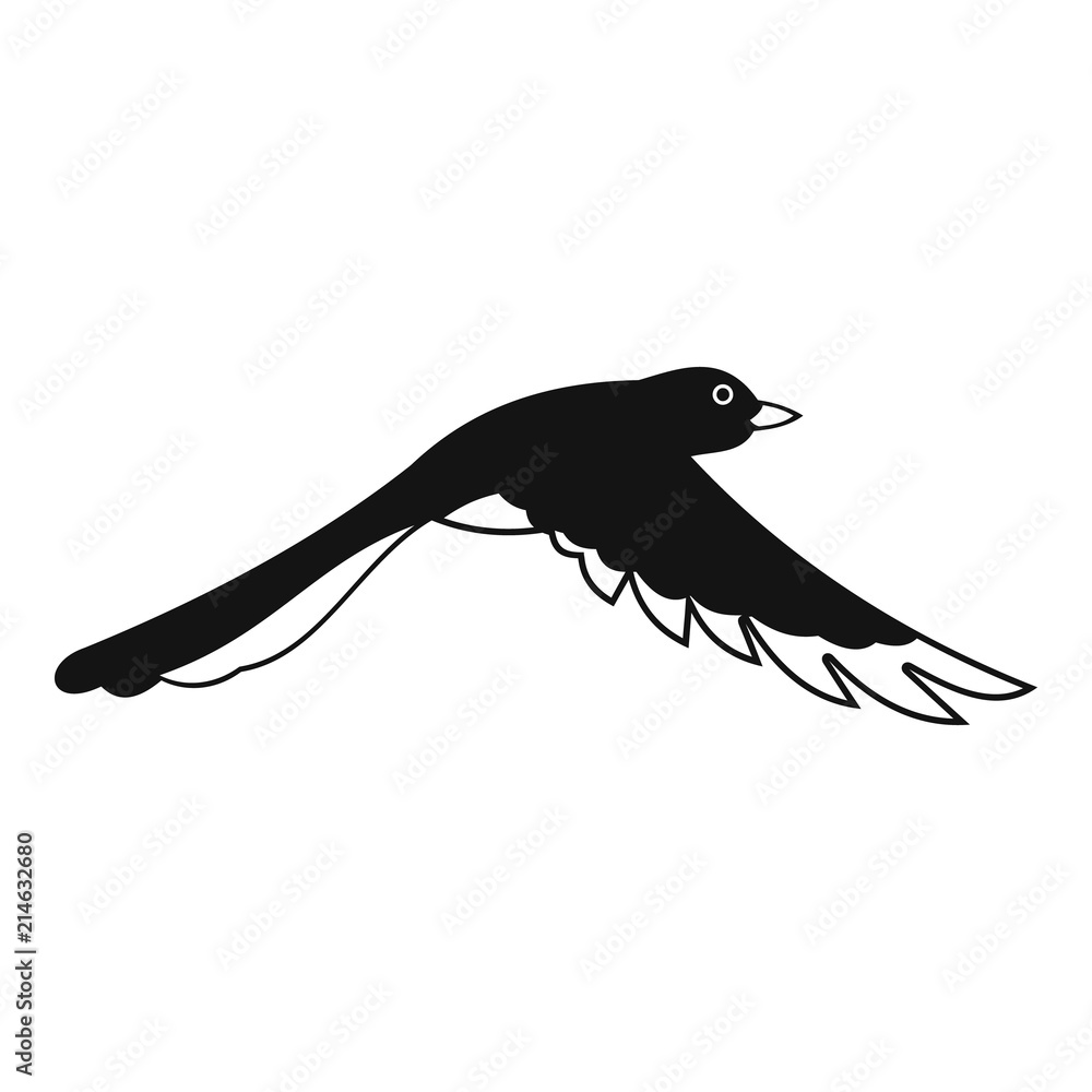 Poster flying magpie icon. simple illustration of flying magpie vector icon for web design isolated on whit