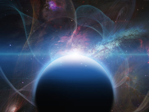 Black planet in vivid space
