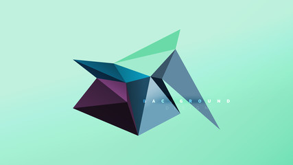 Abstract background - geometric origami style shape composition, triangular low poly design concept. Colorful trendy minimalistic illustration