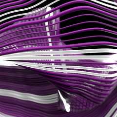 3d render abstract background with twisted and deformed wavy lines. Depth of field effect.