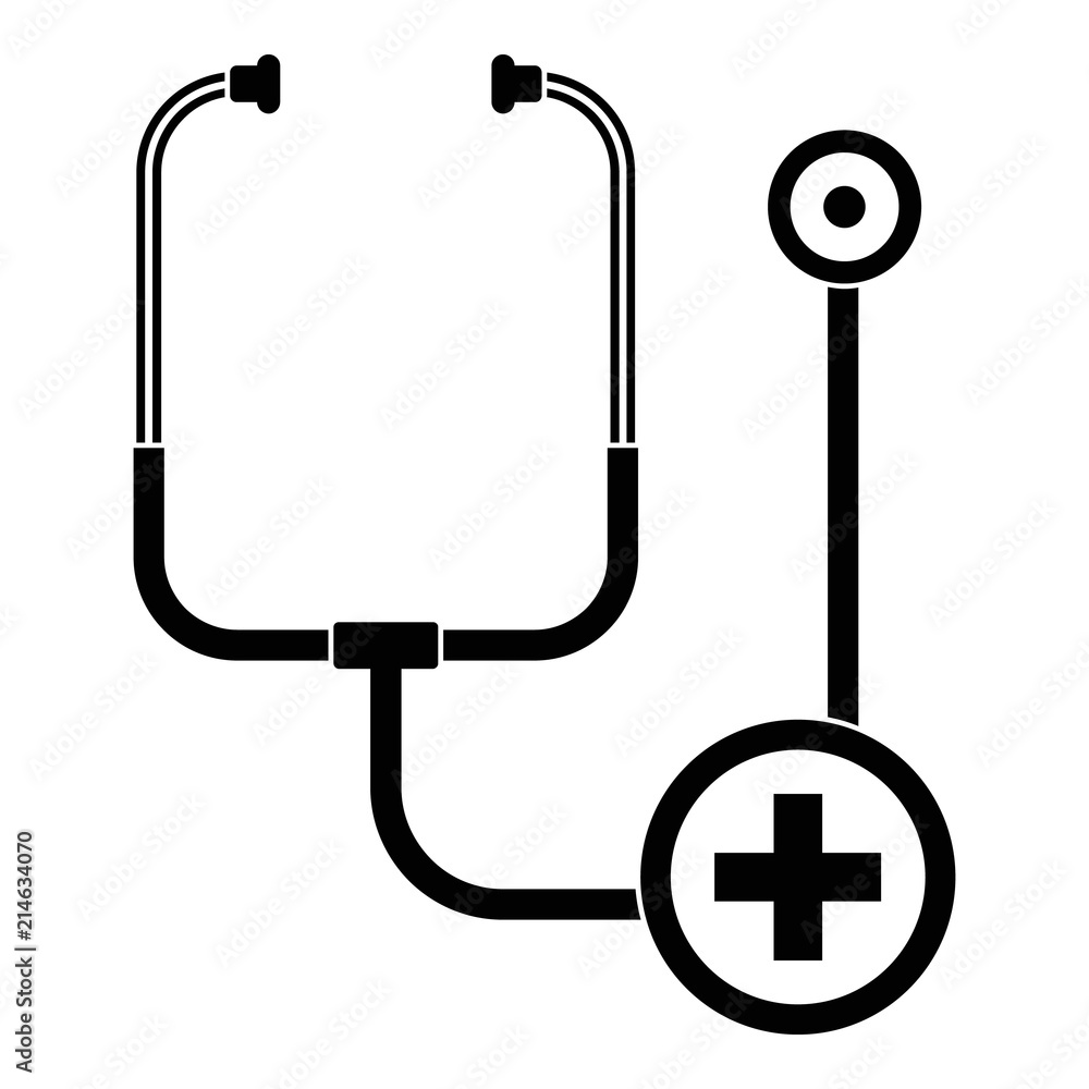 Poster stethoscope icon. simple illustration of stethoscope vector icon for web design isolated on white ba