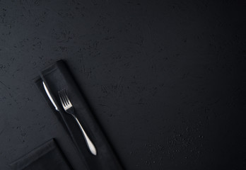 wooden fast food background black, top view