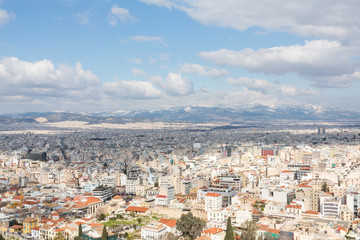 Fototapeta premium A View of Athens from a Hilltop
