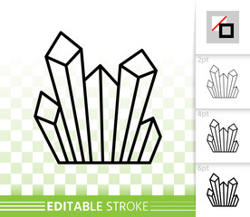 Crystal simple black line vector icon
