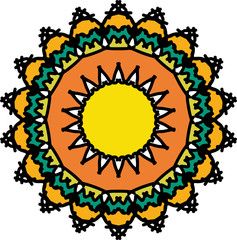 Spring elegance on earth colorful mandala sun