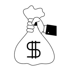 Money bag isolated vector illustration graphic design