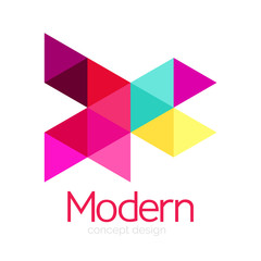 Triangle shape design abstract business logo icon design. Company logotype branding emblem idea