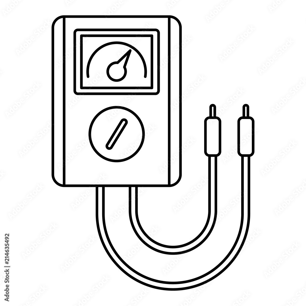 Poster voltage device tool icon. outline illustration of voltage device tool vector icon for web design iso