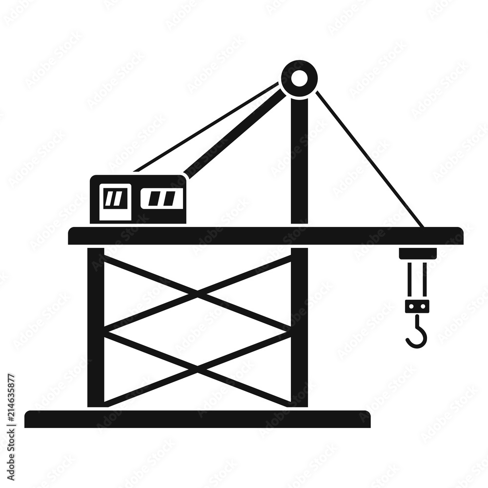 Poster port crane icon. simple illustration of port crane vector icon for web design isolated on white back