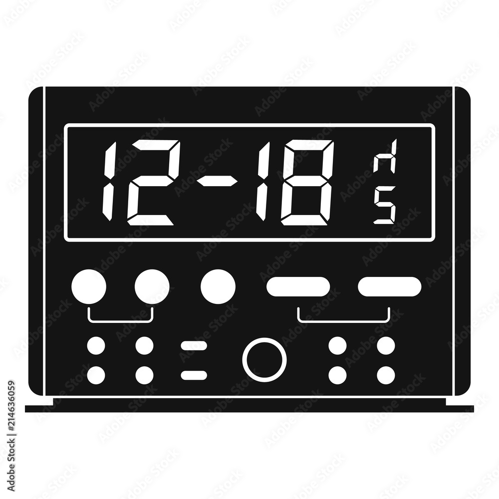 Poster digital clock icon. simple illustration of digital clock vector icon for web design isolated on whit