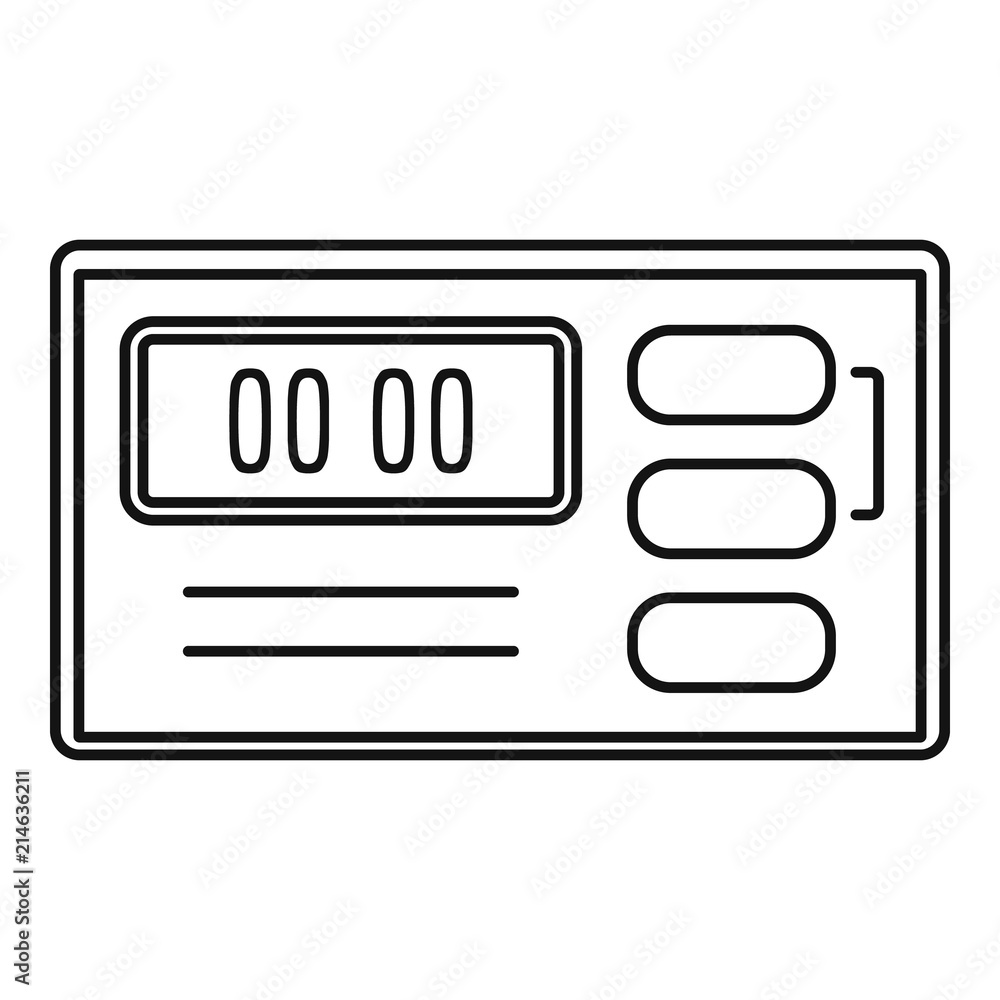 Poster retro digital clock icon. outline illustration of retro digital clock vector icon for web design iso