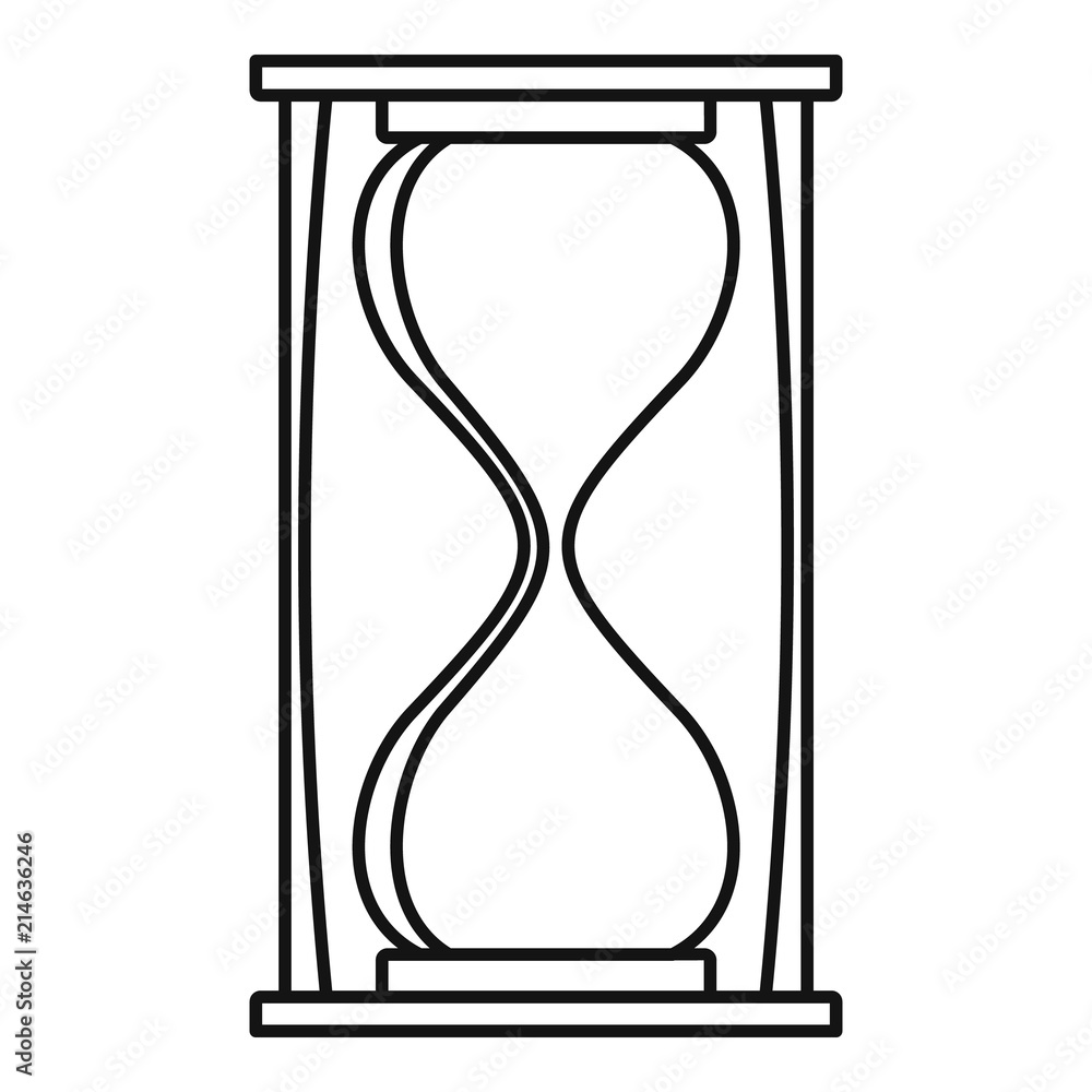 Poster sand clock icon. outline illustration of sand clock vector icon for web design isolated on white bac