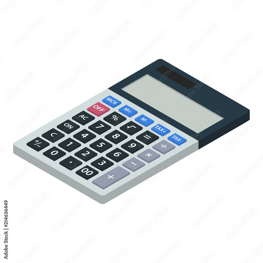Poster calculator icon. isometric of calculator vector icon for web design isolated on white background