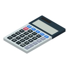 Calculator icon. Isometric of calculator vector icon for web design isolated on white background