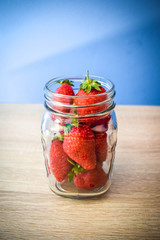 Fresh  Juicy Strawberry in jar