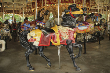 Black Carousel Horse