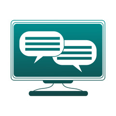 Chat on computer vector illustration graphic design