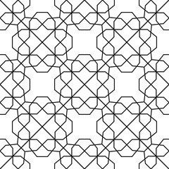 Fototapeta premium Seamless background for your designs. Modern black and white ornament. Geometric abstract pattern